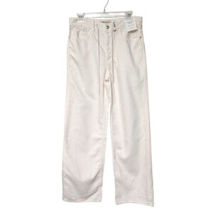 Madewell Low-Slung Baggy Vintage Canvas Cream Wide-Leg Drawstring Relax Jeans 26